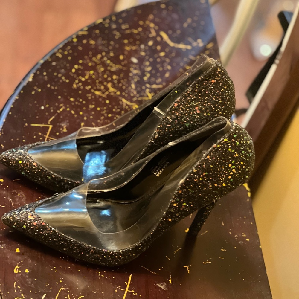 Black Sequined Heels